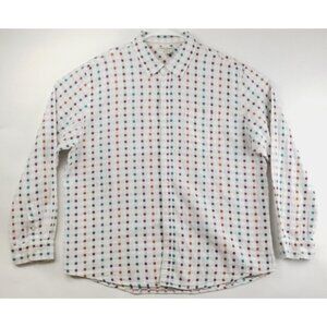 Carbon 2 Cobalt Shirt Mens XL White Check Long Sleeve Cotton Button-Up